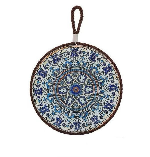 Handmade Pattern Ceramic Heat Pads  – Heat-Resistant Kitchen Trivets – Decorative Counter Mats Set of 2