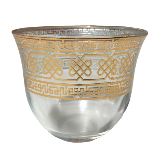 Set of 12 Gold-Patterned Middle Eastern Tea Glasses – Traditional Arabic Moroccan Style